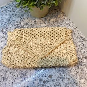 - Vintage no name knit envelope handbag clutch